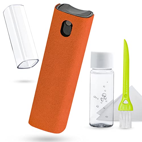 Screen Cleaner Touchscreen Mist Spray, walrfid Cleaning Kit for Electronic Smart Phone TV, Laptop, Tablet, PC, Computer Monitor Flat LCD, Eyeglasses, Compatible with iPhone iPad MacBook Pro (Orange) - color: Safety Orange