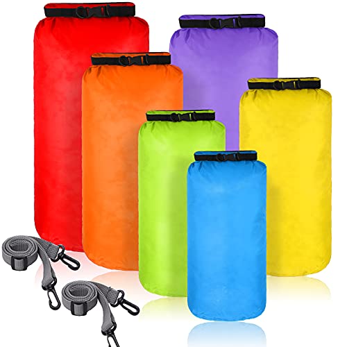 Shappy 6 Pcs Waterproof Dry Bag Set Ultralight Stuff Sack 20/15/10/8/5/3L Backpacking Bag with Long Adjustable Strap Outdoor Keep Gear Dry Sack for Camping Kayaking Boating Hiking Travel - color: Colorful