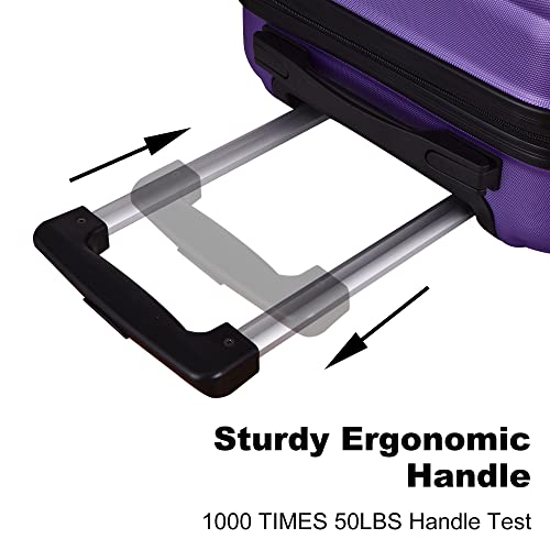 Luggage Sets, 3 Piece Luggage Expandable Suitcase Set, Lightweight Hardshell 4-Wheel Spinner Luggage with TSA Lock, ABS Carry on 3 Piece Sets Clearance Suitcase Sets (20"/24"/28") Purple 8 - color: Purple 8