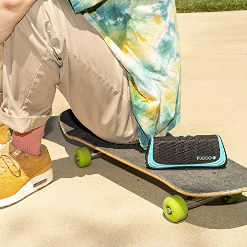 FUGOO Sport - Portable Rugged Bluetooth Wireless Speaker Waterproof Longest 40 Hrs Battery Life (Black/Teal)