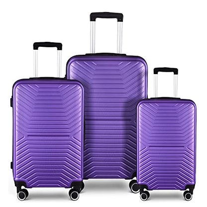 Luggage Sets, 3 Piece Luggage Expandable Suitcase Set, Lightweight Hardshell 4-Wheel Spinner Luggage with TSA Lock, ABS Carry on 3 Piece Sets Clearance Suitcase Sets (20"/24"/28") Purple 8 - color: Purple 8