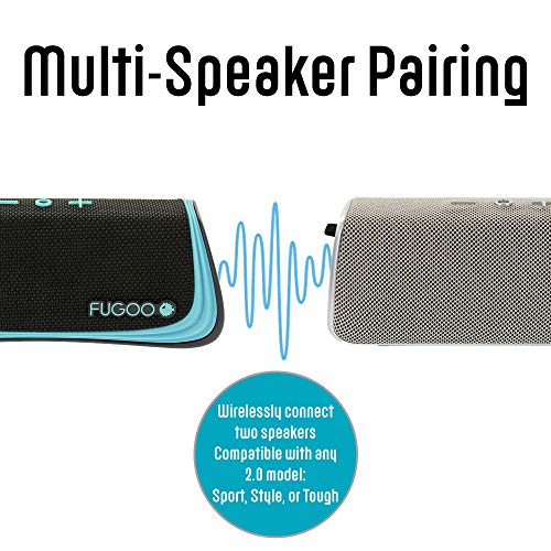 FUGOO Sport - Portable Rugged Bluetooth Wireless Speaker Waterproof Longest 40 Hrs Battery Life (Black/Teal)