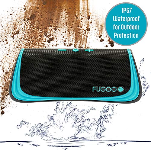 FUGOO Sport - Portable Rugged Bluetooth Wireless Speaker Waterproof Longest 40 Hrs Battery Life (Black/Teal)